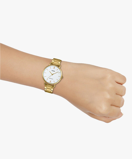 Casio Enticer White Dial Women Analog Watch A1784 LTP-VT01G-7BUDF