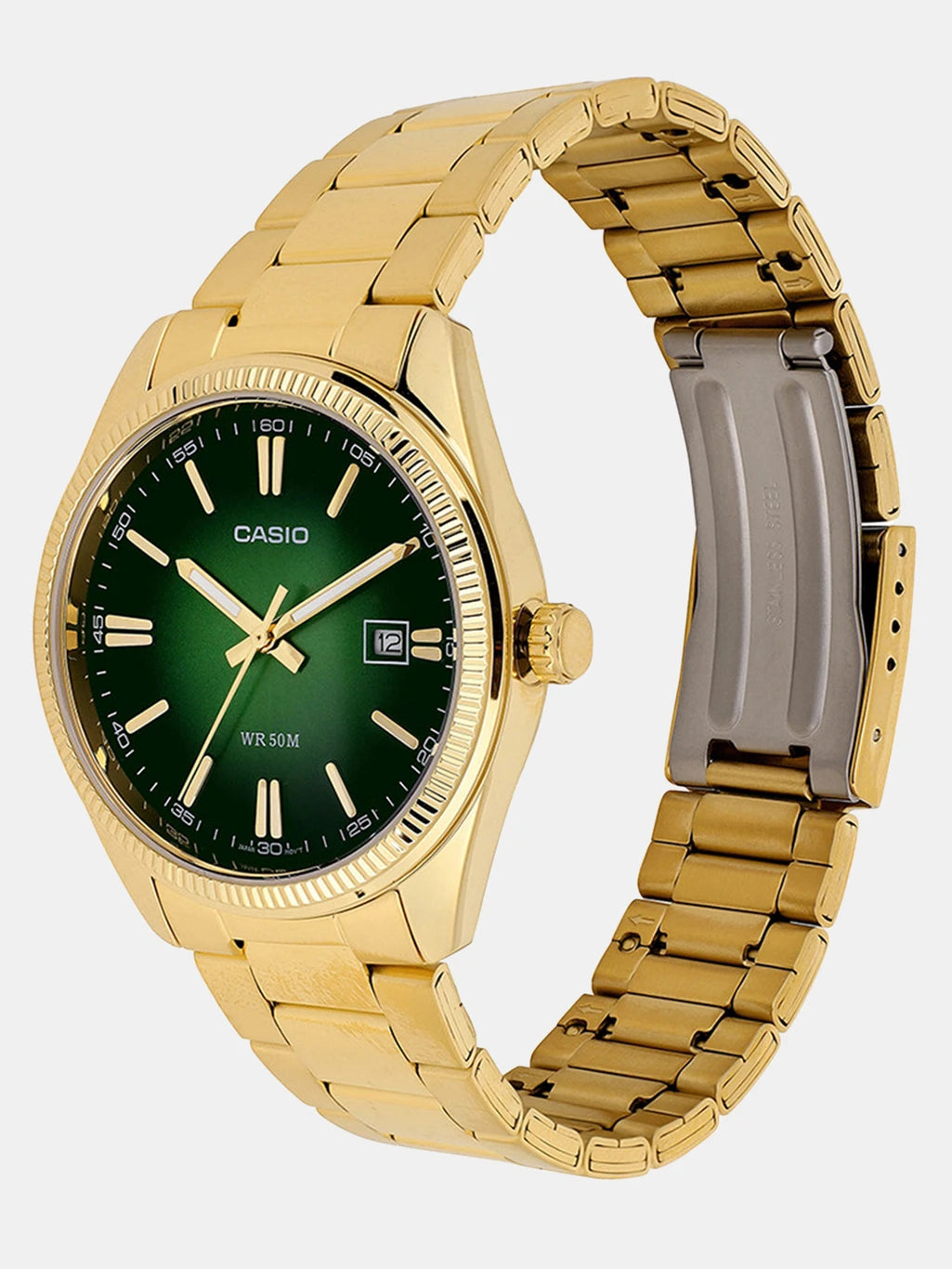 Casio Enticer Green Dial Men Watch A2374 MTP-1302PGC-3AVEF