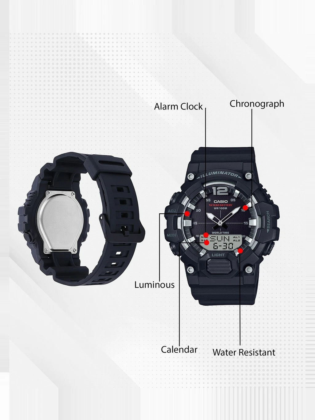 Casio Youth Series Black Men Watch D154 HDC-700-1AVDF