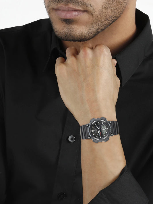 Casio Youth-Combination Analog-Digital Black Men’s Watch AD207 AEQ-110W-1AVDF