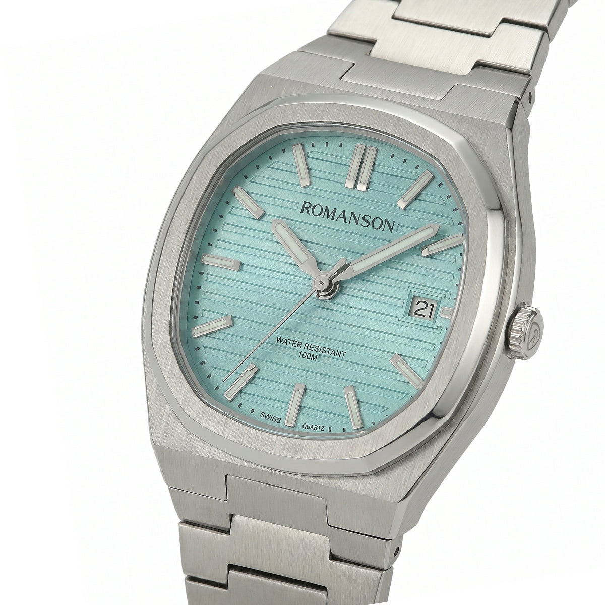 Romanson Classic Turquoise Dial Men Watch TM5BS008MMWLBU